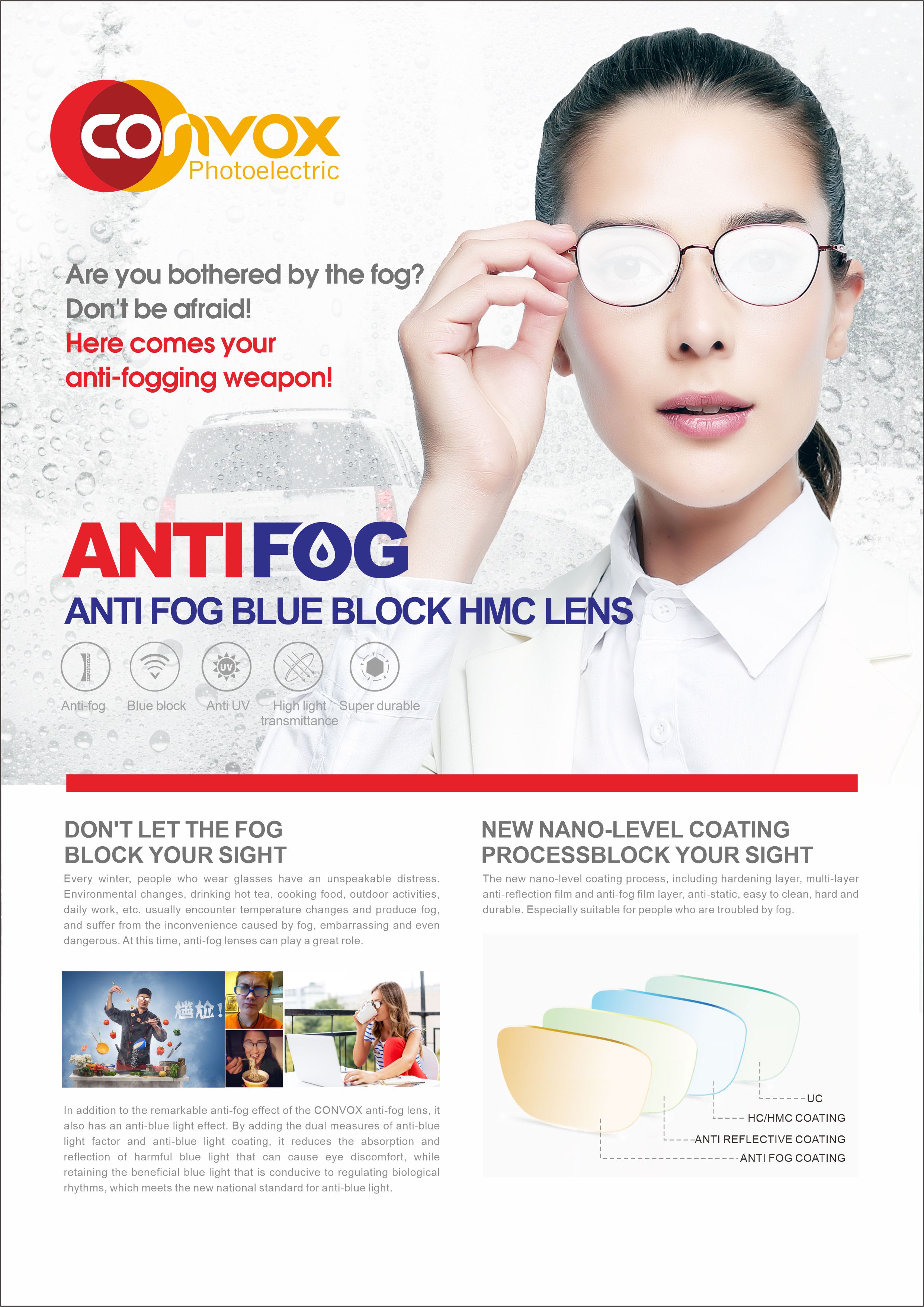 营销点-Anti Fog Blue Block hmc lens